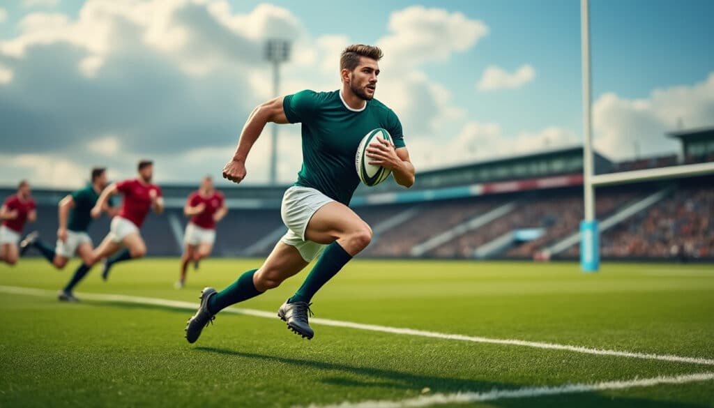 découvrez comment le rugby à vii nécessite une technique de course rapide et précise, comparable à celle d'un sprinteur, pour performer sur le terrain.
