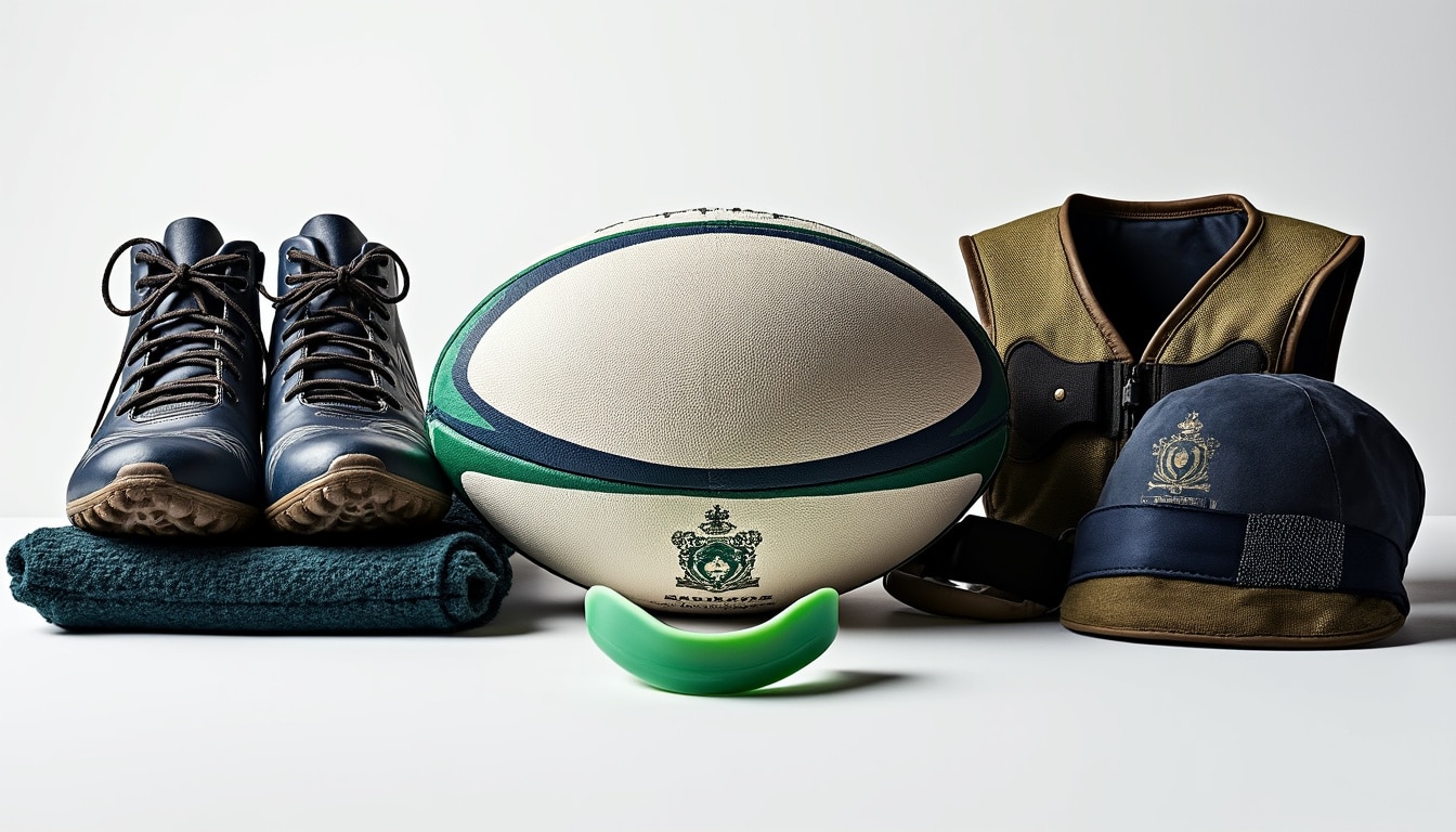 découvrez notre sélection d'équipements de rugby de qualité pour tous les niveaux, alliant performance et confort pour améliorer votre jeu.